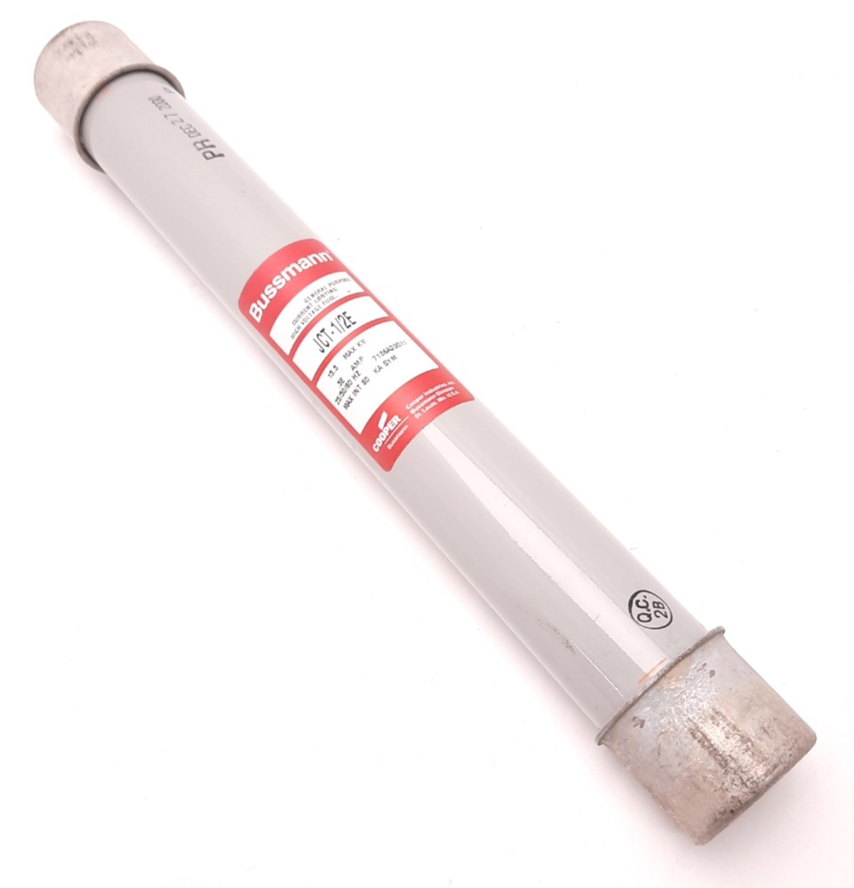 Cooper JCT-1/2E Medium Voltage Fuse, 15.5kV, 1.6″ Dia., 12.93″ Clip Center