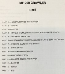 Massey Ferguson 200 200B Crawler Service Manual Repair Shop Workshop Dozer Load