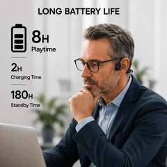 Bone Conduction Headphones, Bluetooth 5.4 Open Ear Wireless Headphones with Mic,