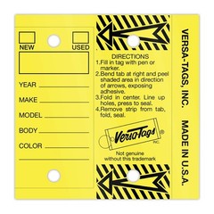 Self Laminating Self Protecting Versa Tags Key Tags with Rings 250 per Box