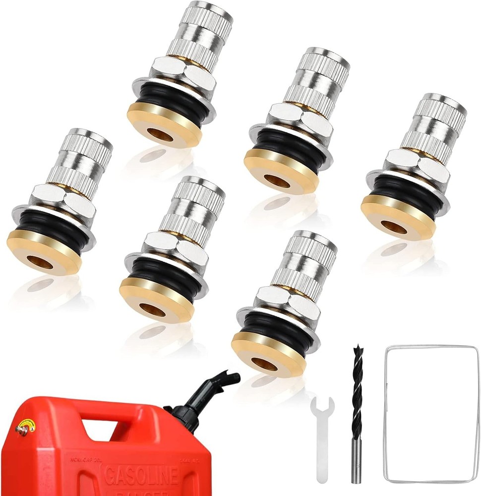 Gas Can Vent Caps | 6 Pack Fuel Gas Tank Vent Caps | Metal Gas Can Replacement