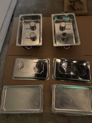 Full Size Stainless Steel Rectangle Commercial Chafing Dishes Lift-Off Lid Set