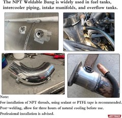 1/4 NPT Female Threaded Stepped Weld on Bung Fitting 2PCSSize: 1 Size: 1/4 NPT