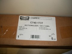 NEW HUBBELL CHANCE C740-173T CRS RESETTABLE SECTIONALIZER 15KV 110 BIL 1-PH 100A