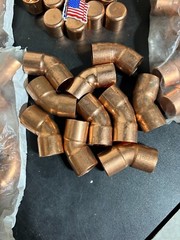 85 – NIBCO LEE EPC MUELLER 1″ COPPER FITTINGS SWEAT SOLDER MADE IN USA