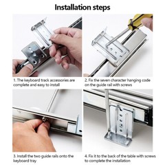 22″x27″ Steel Keyboard Tray Under Desk Drawer Sliding Pull Out w/360° Mouse Tray