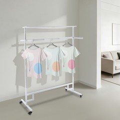 Clothing Display Rack Floor Standing Garment Rack 8 Arms Clothing Rack White