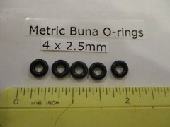 4mm ID x 9mm OD x 2.5mm thick O-ring. Buna-70. Quan 5.
