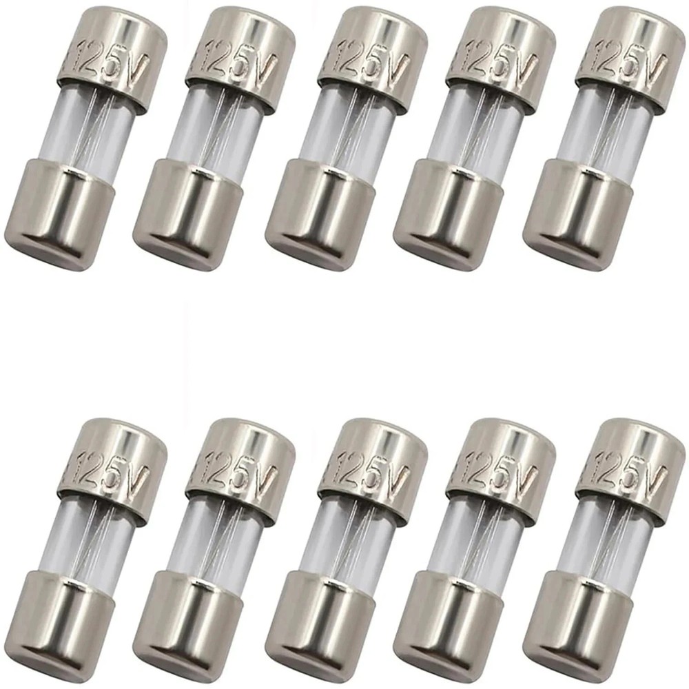 SIXQJZML 10 Pack F5AL Fast-Blow Mini Fuse 5A 5amp 125V Glass Fuses