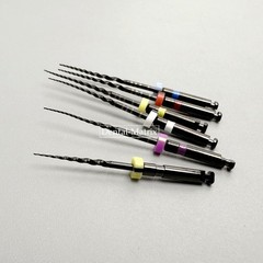 6pcs Dental Nickel Titanium Heat Activated Root Files Black Rotary Files 25mm
