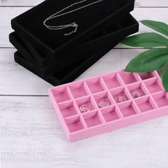Velvet Jewelry Organizer Tray Wooden Jewelry Drawer Organizer Black