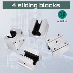 2PCS SBR16 Linear Guide Rail Slide Rail 300-2000mm +4PCS SBR16UU Bearing Block
