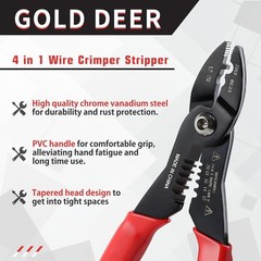 Ergonomic Wire Stripping Tool 7 Inch – Anti-Rust Crimping Pliers for 12-20 AWG
