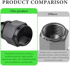 2 PCS 6AN Straight Push Lock Hose Fitting End, Aluminum Female Straight Swivel B