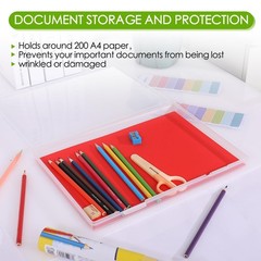4 Pack Photo Storage Box, Scrapbook Paper Storage Fits 8.5″ x 11.5″ A4 Letter…