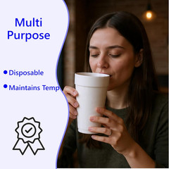 16 Oz Styrofoam Cups, Disposable Foam Cups , Insulated White