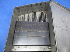 vintage Huot Drill Bit Index Set 1/16 to 1/2 Made in USA 28 Piece Case Bits