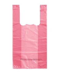 Bags 1/10 Small 8 x 4 x 15 T-Shirt Plastic Grocery Shopping Bags Burgundy