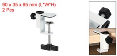 2Pcs 0.49″ Hole Dia. Universal C-Clamp Desk Clamp for Table Lamp Mic Arm White