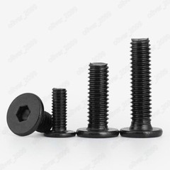 Black 304 Stainless Steel Allen Hex Socket Utrathin Flat Head Screws M2 M3 M4 M5
