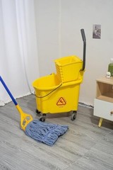 Mop Bucket with 2 Pack Mop Head Side Press Wringer 38 Quart
