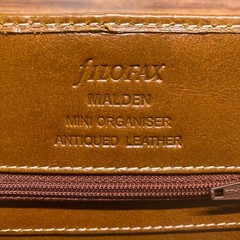 Filofax Malden Ochre Micro Size M5 Leather System Planner Used