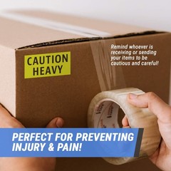 Caution Heavy Labels (4 x 2 inch, Fluorescent Yellow – 900 Labels) Warning He…