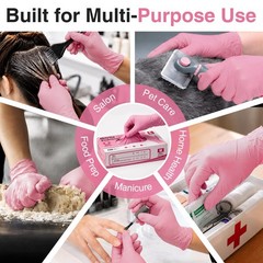 Schneider Medical Nitrile Exam Gloves, 4-mil X-Small, Cherry Blossom