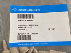 (10/Pk) AGILENT HPLC Finger-Tight PEEK Fittings 1.6mm ID 5063-6591