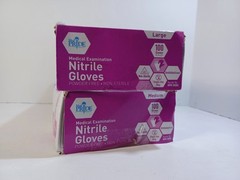 2 Pack MedPride Powder-Free Nitrile Exam Gloves 1 Large 1 Medium 2 Packs of 100
