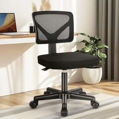 Home Office Mesh Desk Chair, Small Space, Armless Rolling Chair for Adults