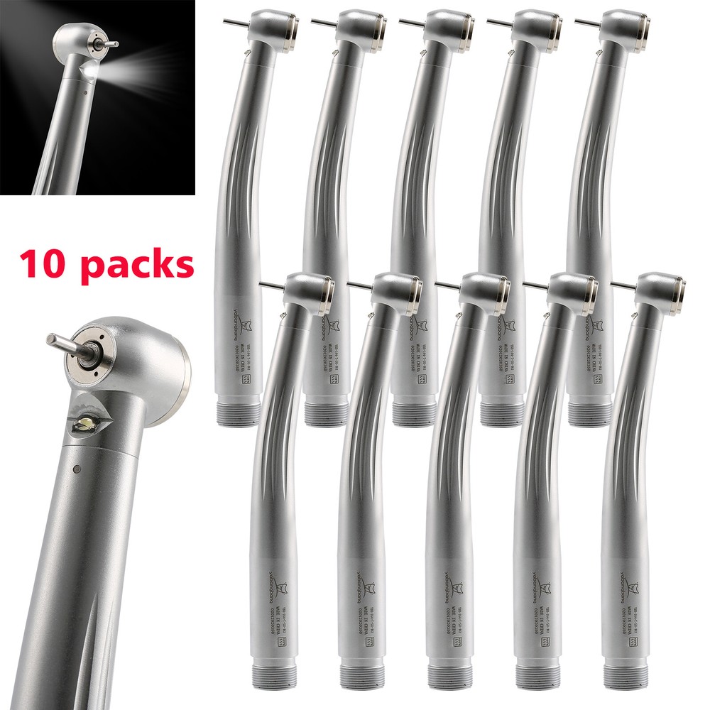 10 Turbina Dental LED Fiber Optic Handpiece E-generator Internal 3 spray 2 holes