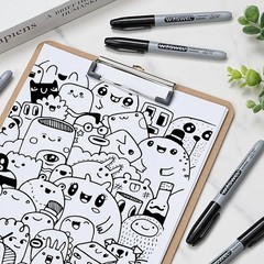 Permanent Markers Bulk, 200 Pack, Black Permanent Marker Pens, Fine Tip