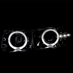 Chrome LED Halo Projector Headlights Bumper Fog Lamps 1999-2002 Silverado Pair