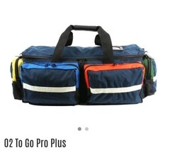 LA Rescue USA O2 To Go Plus EMS Bag. Multicolor Reflective Over $200 Retail
