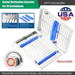 5 DENTAL SURGICAL AUTOCLAVE STERILIZATION CASSETTES RACKS BOX FOR 10 INSTRUMENTS