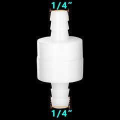 1/4 Inch One-Way Inline Check Valve: Non-Return Valve for Air, Water, Gas