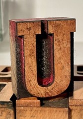 WOOD LETTER U “U” Vintage Letterpress PRINT TYPE Printing FABULOUS Patina