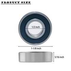 10 PCS R8-2RS 1/2 Inch Bore Double Rubber Sealed Roller Ball Bearing 1/2 X1-1/8