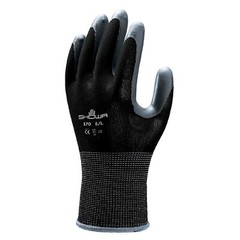SHOWA ATLAS FIT 370 BLACK NITRILE COATED GARDENING WORK GLOVES (1 PAIR) [SM-XL]