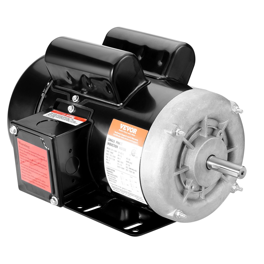VEVOR 1.5HP Electric Motor 3450RPM AC115V/230V 56 Frame 1-Phase 5/8″ Keyed Shaft