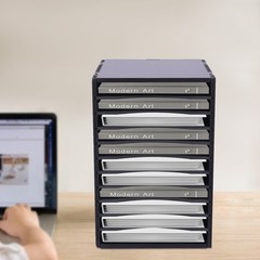 15.7in Desktop Sorter 11 Compartment Wooden Office Desk File Holder Organizer