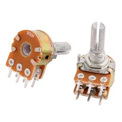 5Pack B50K 50K ohm 6 Pins Split Shaft Rotary Linear Dual Taper Potentiometers