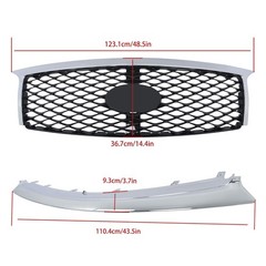 Front Upper Grille Bumper Trim Chrome Camera Hole QX80 2015-2017