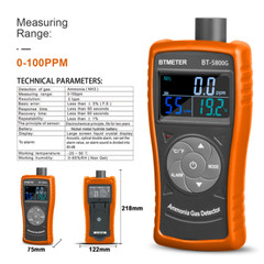 Ammonia Gas Detector Meter Portable Handheld Smart Sensor NH3 Detector 0~100PPM