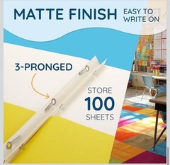 50 Pack 2 Pocket Folders w/ Prongs Letter Size Blue Summit Supplies