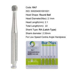 WAVE Dental Round Burs Latch Carbide Bur Slow Speed RA 1 2 3 4 5 6 7 8 2.35mm