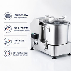 Hakka Commercial Food Processor 6L/9L/12L Electric Heavy-Duty Vegetable Cutter