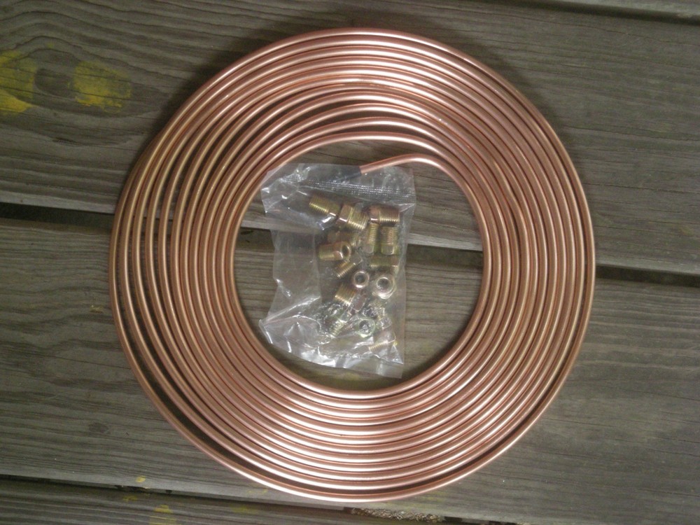 Copper-Nickel Coated Alloy Brake Line With Tubing Kit 3/16″ X 25′