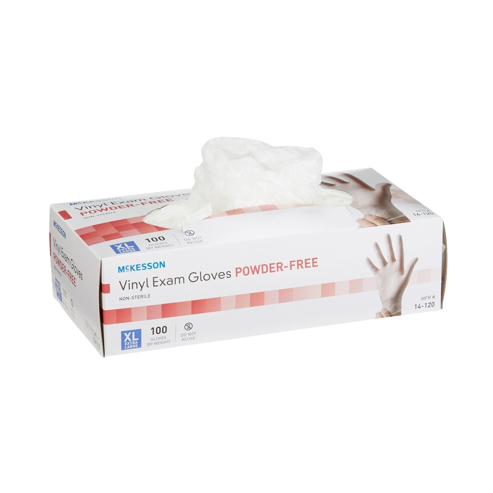 McKesson Vinyl Exam Glove Standard Cuff Length X-LARGE 100 per Box